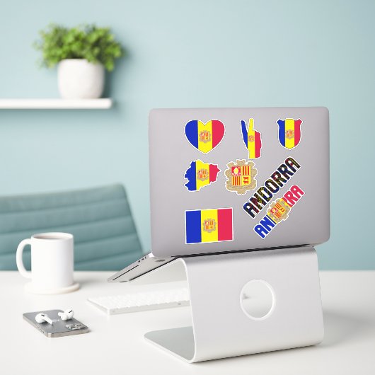 Amazing Andorra Shapes National Symbols Sticker (Laptop op bureau)