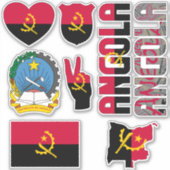 Amazing Angola Shapes National Symbols Sticker (Voorkant)