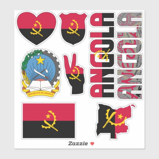 Amazing Angola Shapes National Symbols Sticker (Vel)