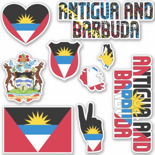 Amazing Antigua and Barbuda Shapes National Symbol Sticker (Voorkant)