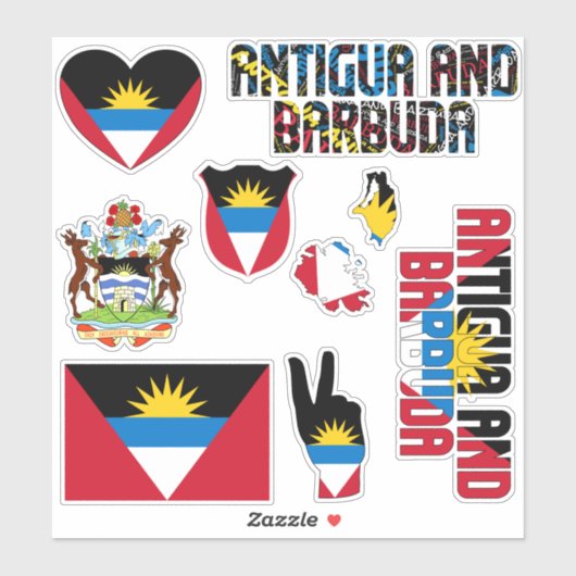 Amazing Antigua and Barbuda Shapes National Symbol Sticker (Vel)