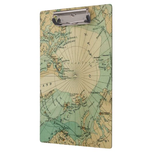 Amazing Arctic Ocean Antiek Map Klembord (Links)