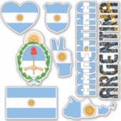 Amazing Argentina Shapes National Symbols Sticker (Voorkant)