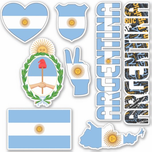 Amazing Argentina Shapes National Symbols Sticker (Voorkant)