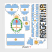 Amazing Argentina Shapes National Symbols Sticker (Vel)