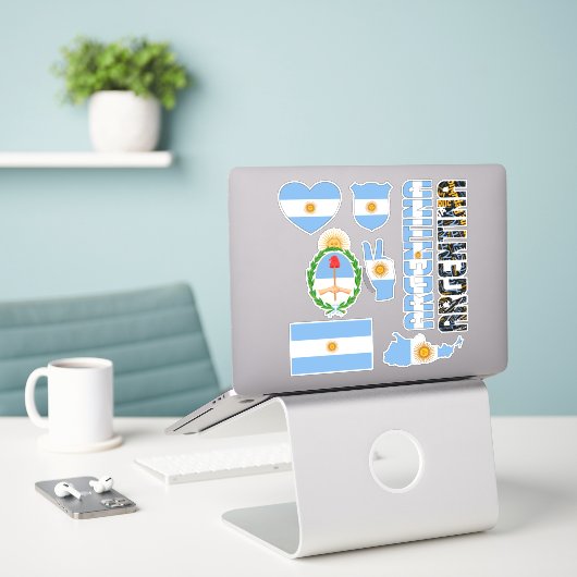 Amazing Argentina Shapes National Symbols Sticker (Laptop op bureau)