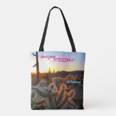Amazing Arizona / Sunset / Saguaro Cactus Tote Bag (Achterkant)