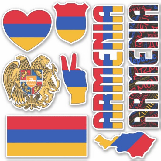 Amazing Armenia Shapes National Symbols Sticker (Voorkant)