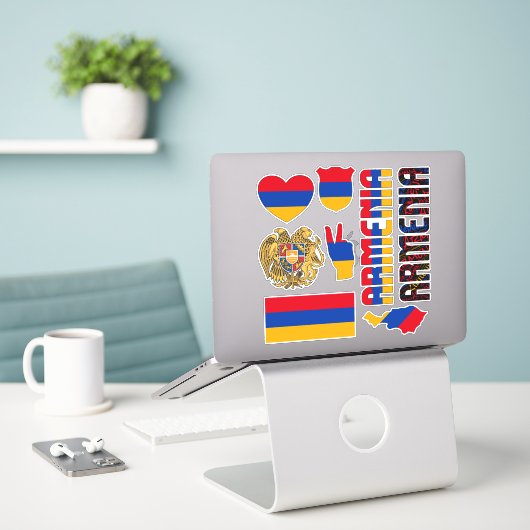 Amazing Armenia Shapes National Symbols Sticker (Laptop op bureau)