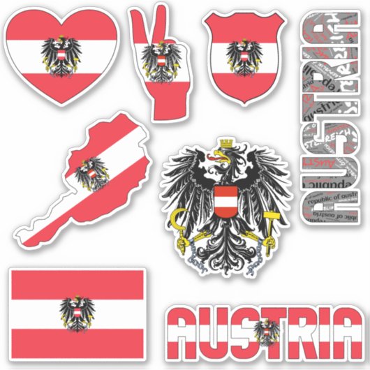 Amazing Austria Shapes National Symbols Sticker (Voorkant)