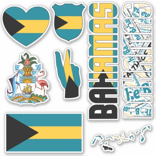Amazing Bahamas vormt nationale symbolen Sticker (Voorkant)