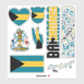 Amazing Bahamas vormt nationale symbolen Sticker (Vel)