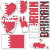 Amazing Bahrain Shapes National Symbols Sticker (Voorkant)