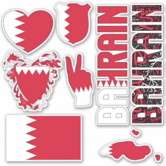 Amazing Bahrain Shapes National Symbols Sticker (Voorkant)