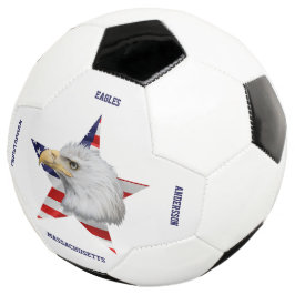 Amazing Bald Eagle, de Amerikaanse vlag, Star Voetbal