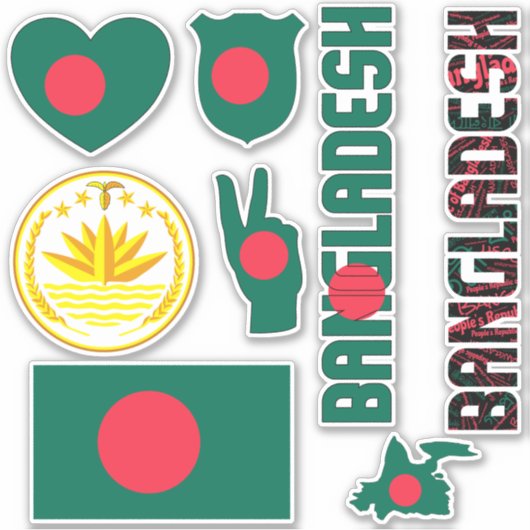 Amazing Bangladesh Shapes National Symbols Sticker (Voorkant)