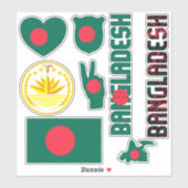 Amazing Bangladesh Shapes National Symbols Sticker (Vel)