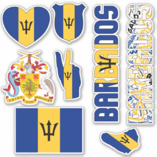 Amazing Barbados Shapes National Symbols Sticker