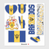 Amazing Barbados Shapes National Symbols Sticker (Vel)