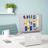 Amazing Barbados Shapes National Symbols Sticker (Laptop op bureau)