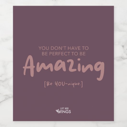 Amazing [Be YOU-nique] — Wine Label Wijn Etiket (Enkel label)