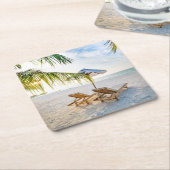 Amazing Beach Sunset Kartonnen Onderzetters (Schuin)