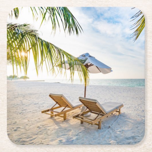 Amazing Beach Sunset Kartonnen Onderzetters (Voorkant)