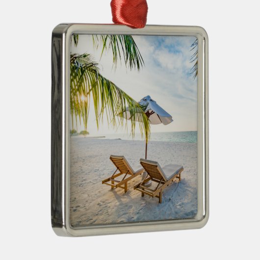 Amazing Beach Sunset Metalen Ornament (Rechts)