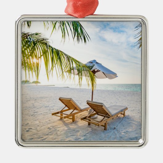 Amazing Beach Sunset Metalen Ornament (Voorkant)