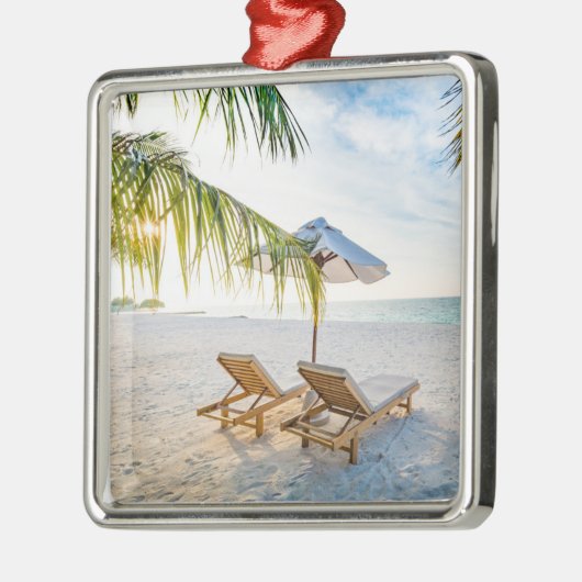Amazing Beach Sunset Metalen Ornament (Links)