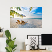Amazing Beach Sunset Poster (Thuiskantoor)