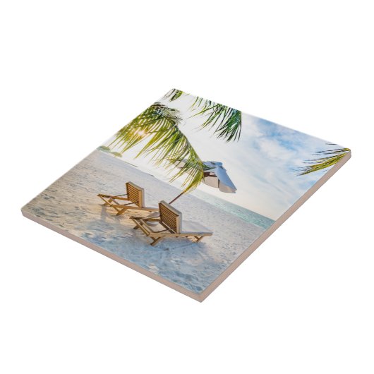 Amazing Beach Sunset Tegeltje (Zijkant)