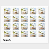 Amazing Beach Sunset Vierkante Sticker (Vel)