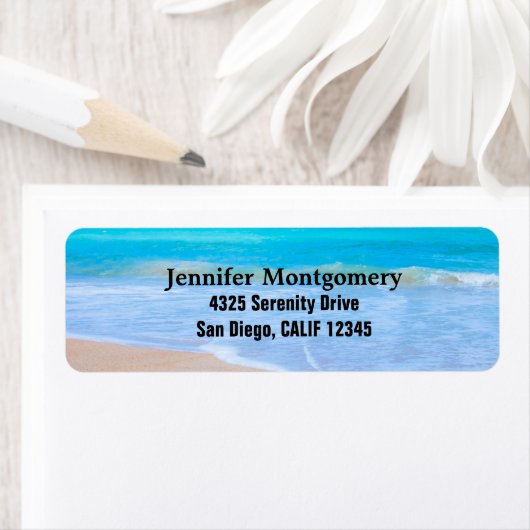 Amazing Beach Tropical Scene Foto Etiket (Insitu)