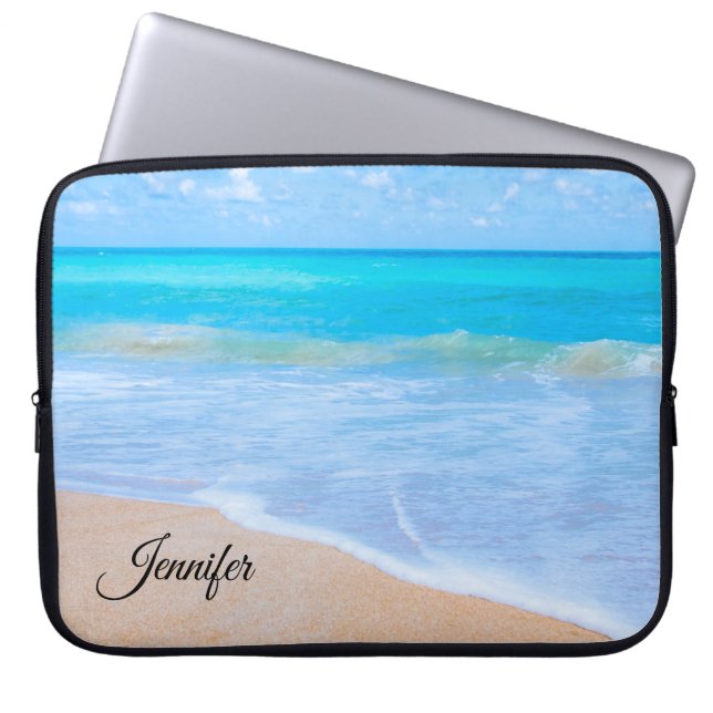 Amazing Beach Tropical Scene Foto Laptop Sleeve (Voorkant)