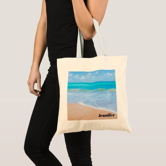 Amazing Beach Tropical Scene Foto Tote Bag (Voorkant (product))