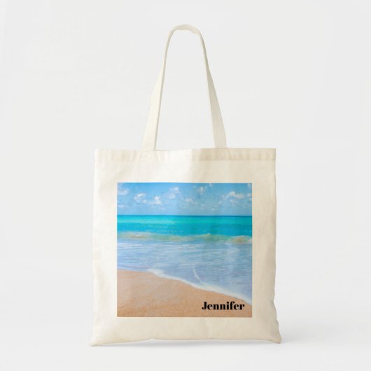 Amazing Beach Tropical Scene Foto Tote Bag (Voorkant)