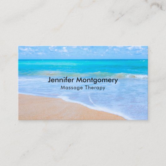 Amazing Beach Tropical Scene Foto Visitekaartje (Voorkant)