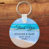 Amazing Beach Tropical Scene Foto Weddenschap Beda Sleutelhanger (Voorkant)