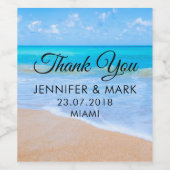 Amazing Beach Tropical Scene Foto Weddenschap Beda Wijn Etiket (Enkel label)