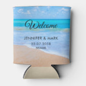 Amazing Beach Tropical Scene Photo Weddenschap Blikjeskoeler (Voorkant)