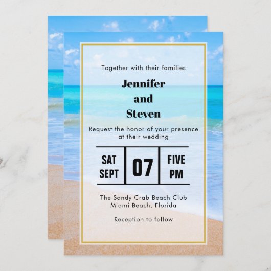 Amazing Beach Tropical Scene Photo Weddenschap Kaart (Voorkant / Achterkant)