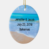 Amazing Beach Tropical Scene Photo Weddenschap Keramisch Ornament (Rechts)