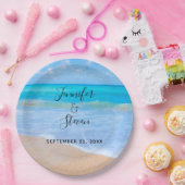 Amazing Beach Tropical Scene Photo Weddenschap Papieren Bordje (Feest)