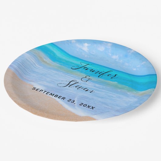 Amazing Beach Tropical Scene Photo Weddenschap Papieren Bordje (Gekanteld)