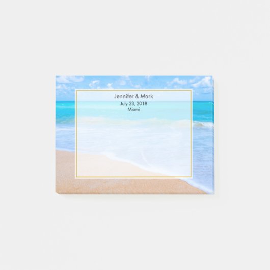 Amazing Beach Tropical Scene Photo Weddenschap Post-it® Notes (Voorkant)