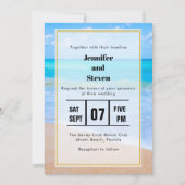 Amazing Beach Tropical Scene Photo Wedding Invite Kaart (Voorkant)