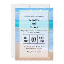 Amazing Beach Tropical Scene Photo Wedding Invite