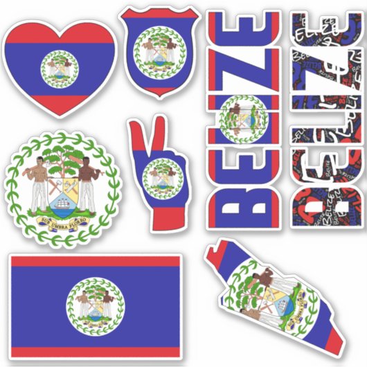 Amazing Belize Shapes National Symbols Sticker (Voorkant)