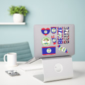 Amazing Belize Shapes National Symbols Sticker (Laptop op bureau)